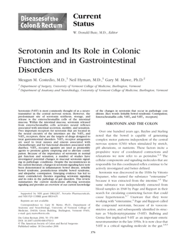 Serotonin and Its Role in Colonic Function and in Gastrointestinal Disorders Meagan M