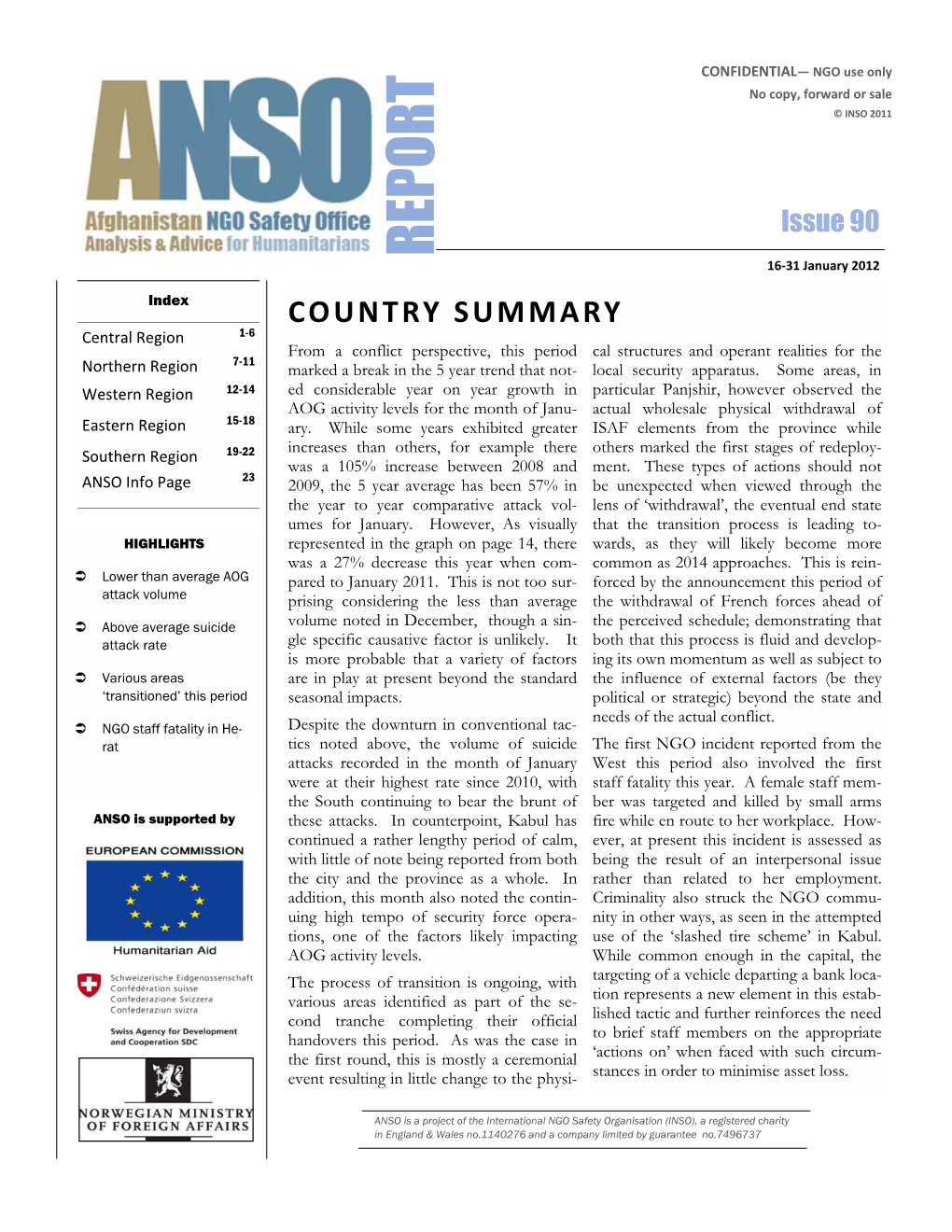 The ANSO Report (16-31 Jan 2012)