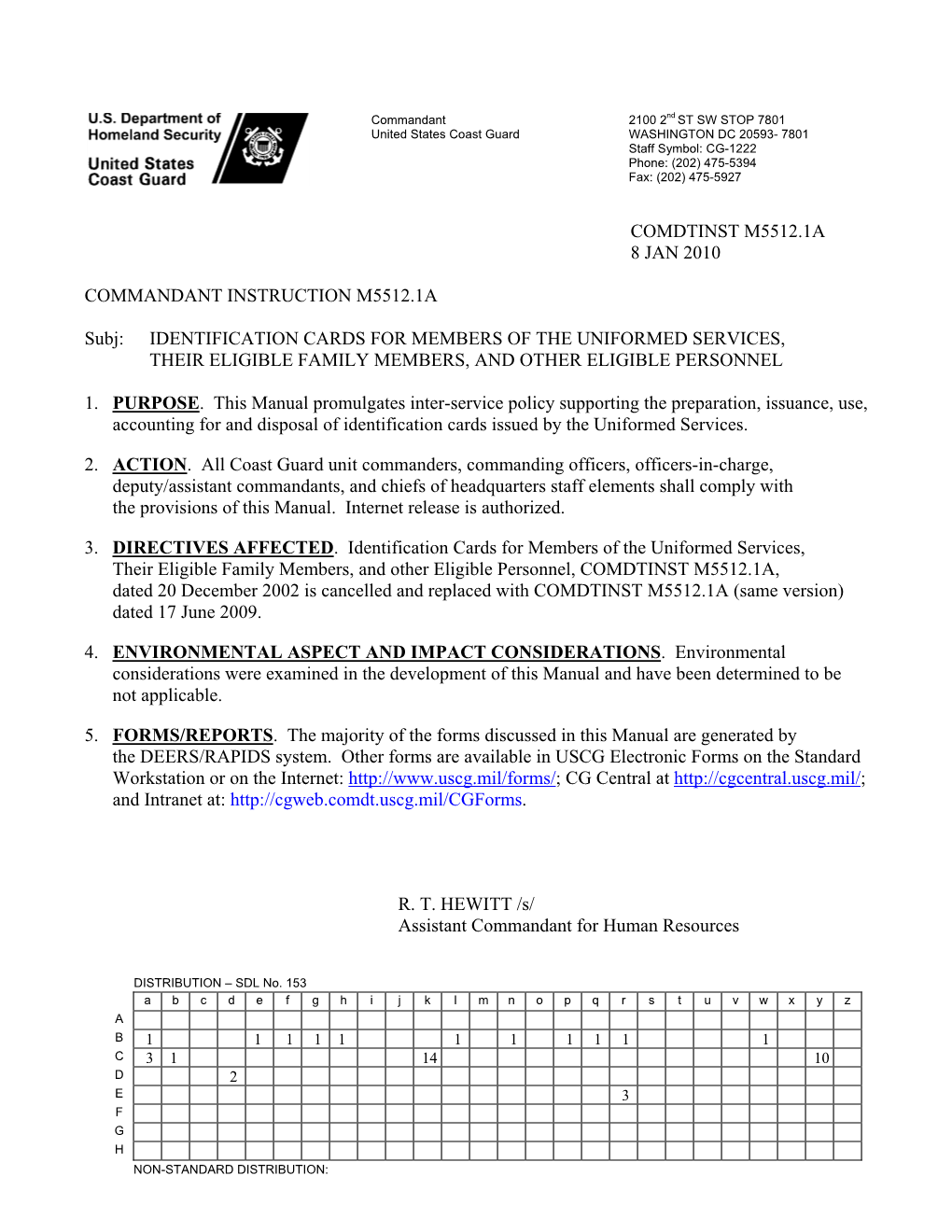 Identification Cards for Members of the Uniformed Services, Their Eligible Family Members, and Other Eligible Personnel