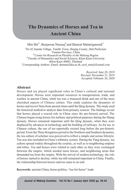 The Dynamics of Horses and Tea in Ancient China