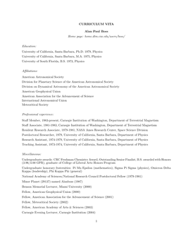 CURRICULUM VITA Alan Paul Boss Home Page: Home.Dtm.Ciw.Edu/Users/Boss/ Education: University of California, Santa Barbara, Ph.D