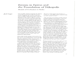 Eremia in Epirus and the Foundation of Nikopolis