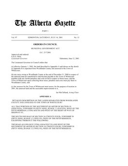 The Alberta Gazette, Part I, July 14, 2001