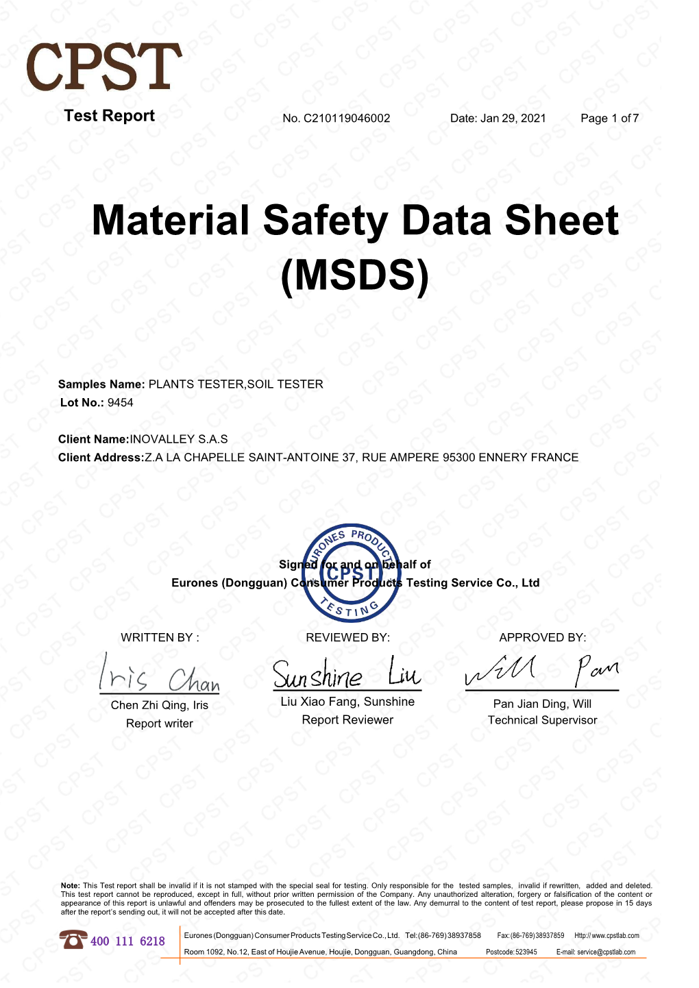 Material Safety Data Sheet (MSDS) - DocsLib