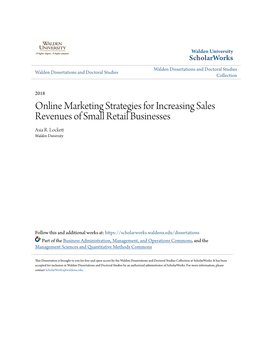 Online Marketing Strategies for Increasing Sales Revenues of Small Retail Businesses Asia R