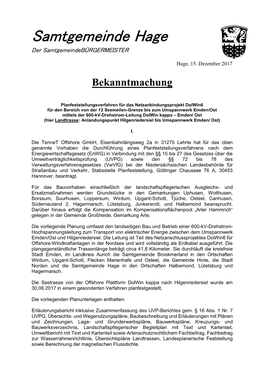 Samtgemeinde Hage Der Samtgemeindebürgermeister