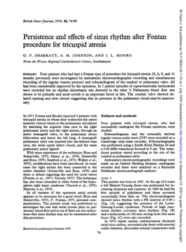 Persistence and Effects of Sinus Rhythm After Fontan Procedure for Tricuspid Atresia