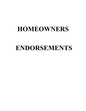 Homeowners Endorsements