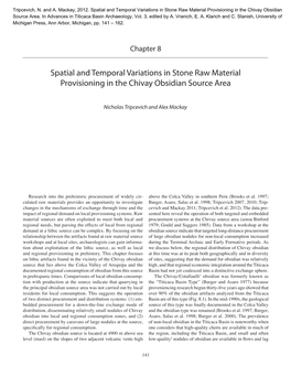 Spatial and Temporal Variations in Stone Raw Material Provisioning in the Chivay Obsidian Source Area
