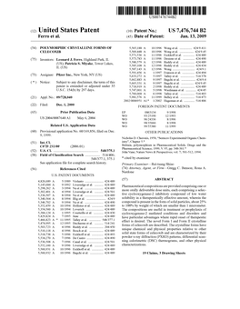 (12) United States Patent (10) Patent No.: US 7476,744 B2 Ferro Et Al