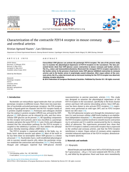 Characterization of the Contractile P2Y14 Receptor in Mouse Coronary and Cerebral Arteries ⇑ Kristian Agmund Haanes , Lars Edvinsson