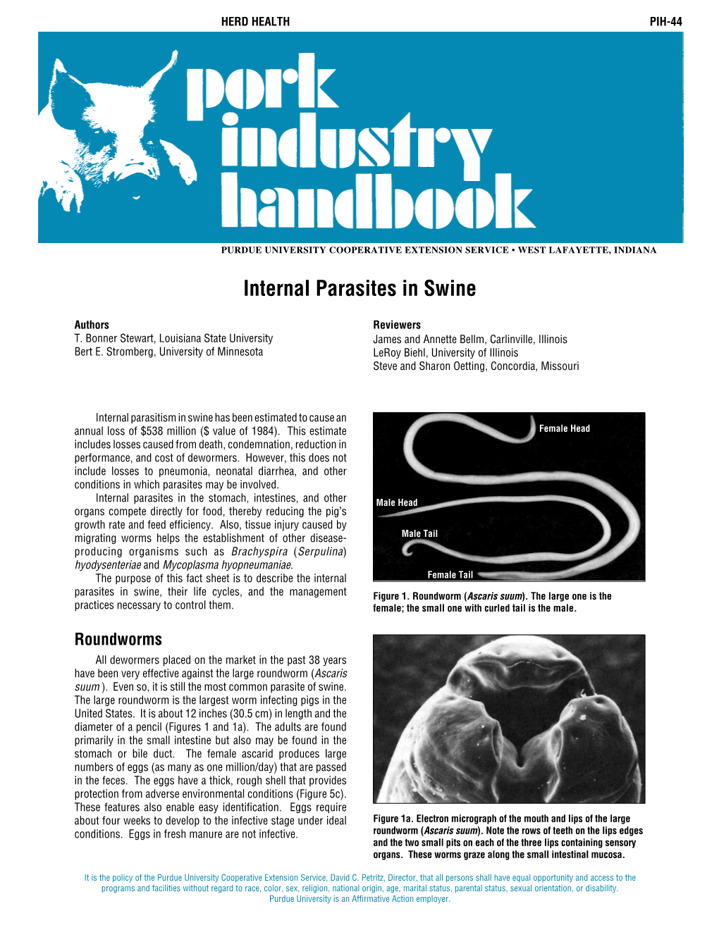 Internal Parasites in Swine