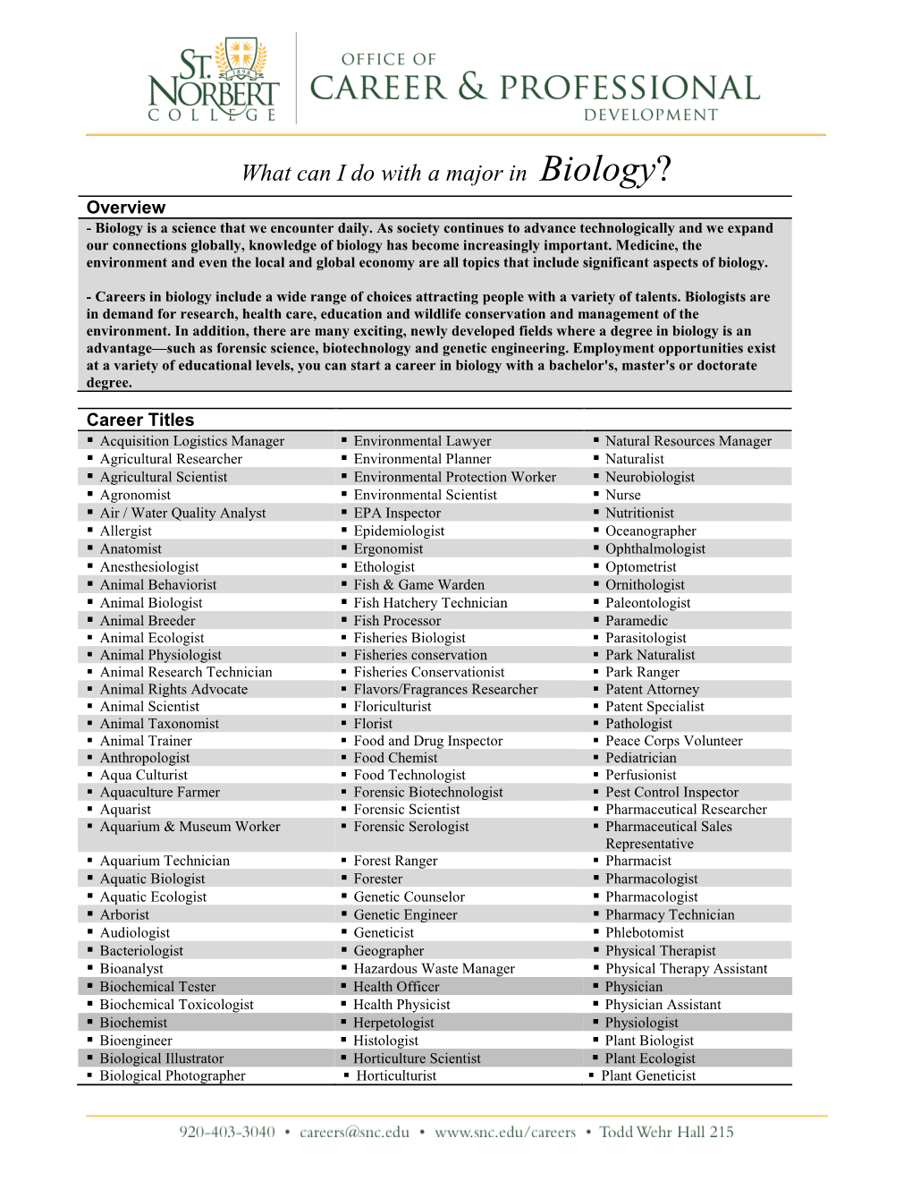 What Can I Do with a Major in Biology? Overview - Biology Is a Science That We Encounter Daily