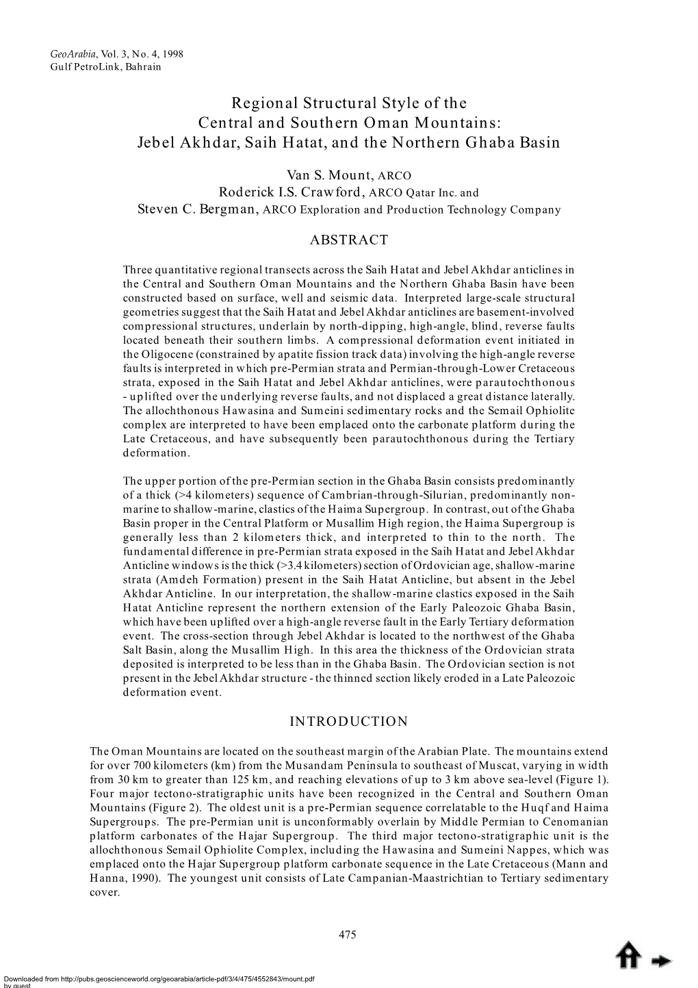 Regional Structural Style of the Central and Southern Oman Mountains: Jebel Akhdar, Saih Hatat, and the Northern Ghaba Basin