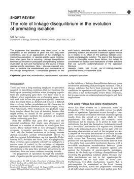 The Role of Linkage Disequilibrium in the Evolution of Premating Isolation