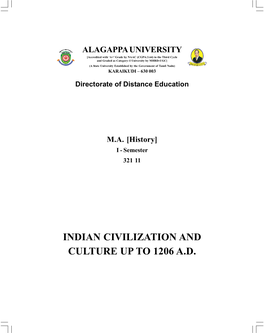 INDIAN CIVILIZATION and CULTURE up to 1206 A.D. Reviewer