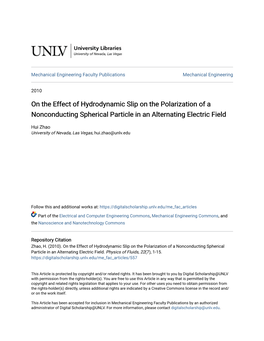 On the Effect of Hydrodynamic Slip on the Polarization of a Nonconducting Spherical Particle in an Alternating Electric Field