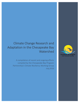 Climate Change Research and Adaptation Efforts 2016