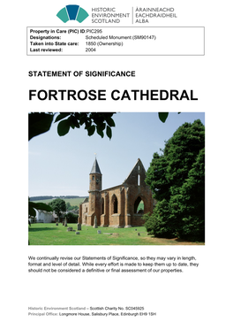 Fortrose Cathedral Statement of Significance