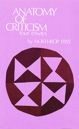 Anatomy of Criticism, Four Essays