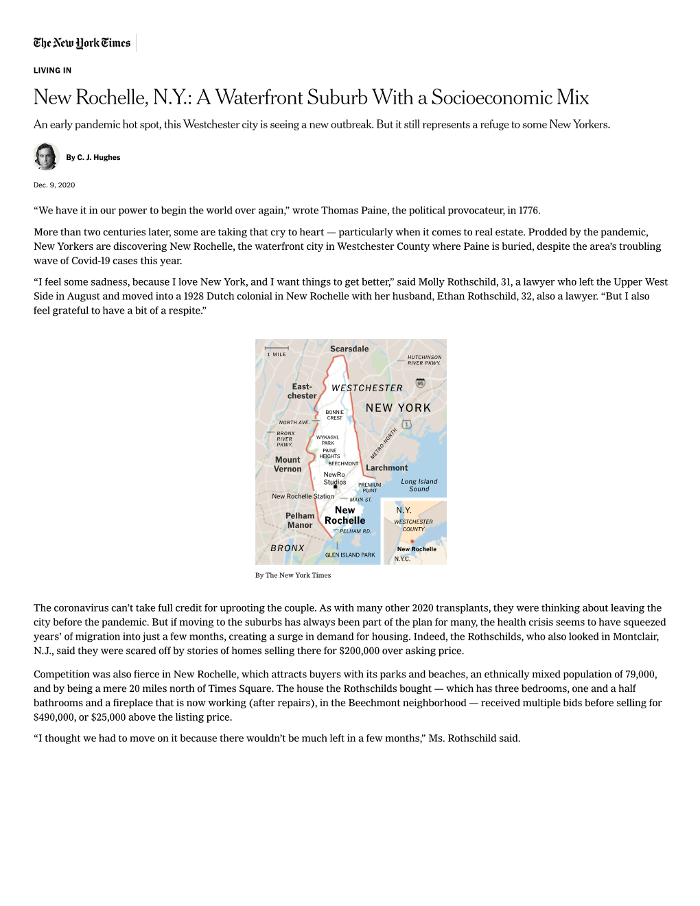 New Rochelle, N.Y.: a Waterfront Suburb with a Socioeconomic Mix an Early Pandemic Hot Spot, This Westchester City Is Seeing a New Outbreak