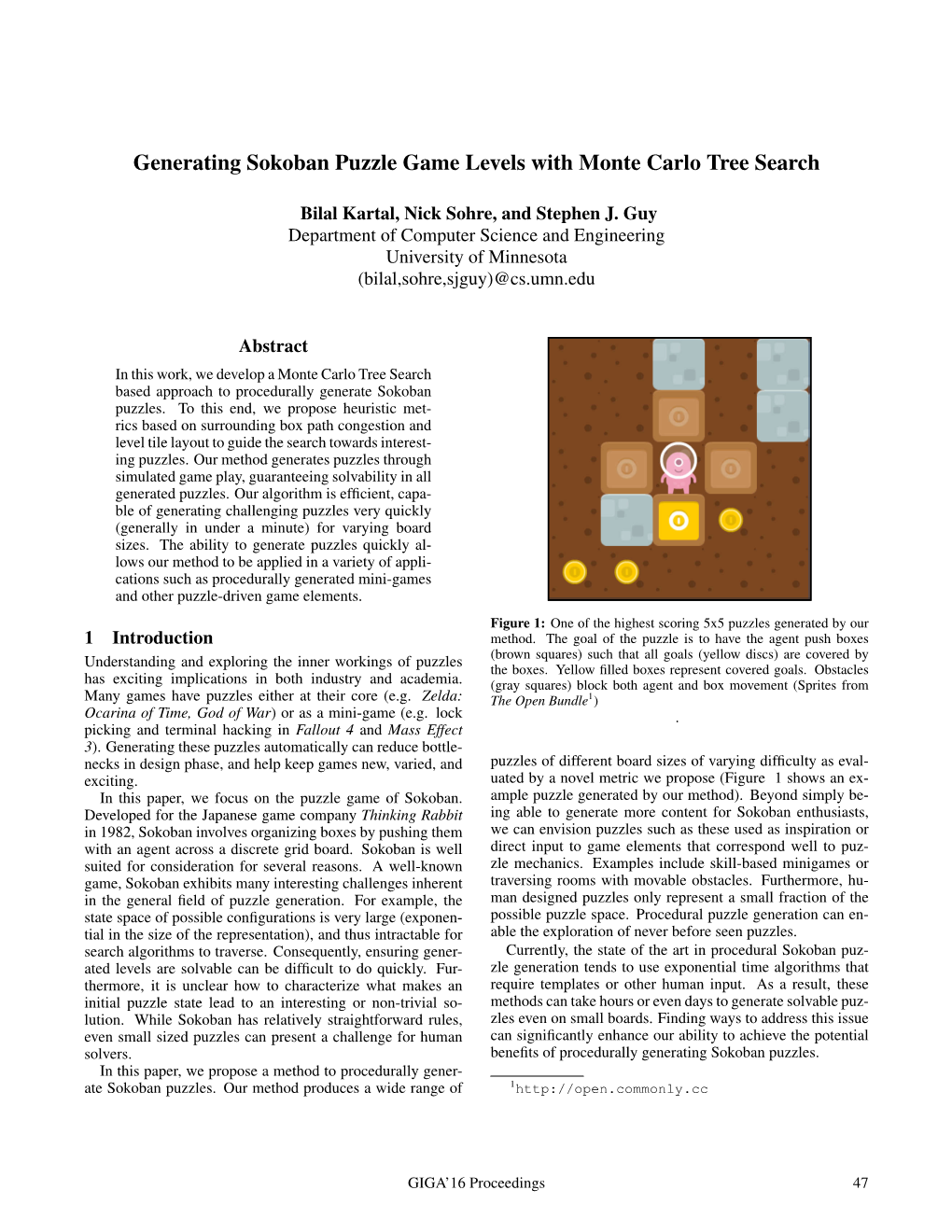 Generating Sokoban Puzzle Game Levels with Monte Carlo Tree Search