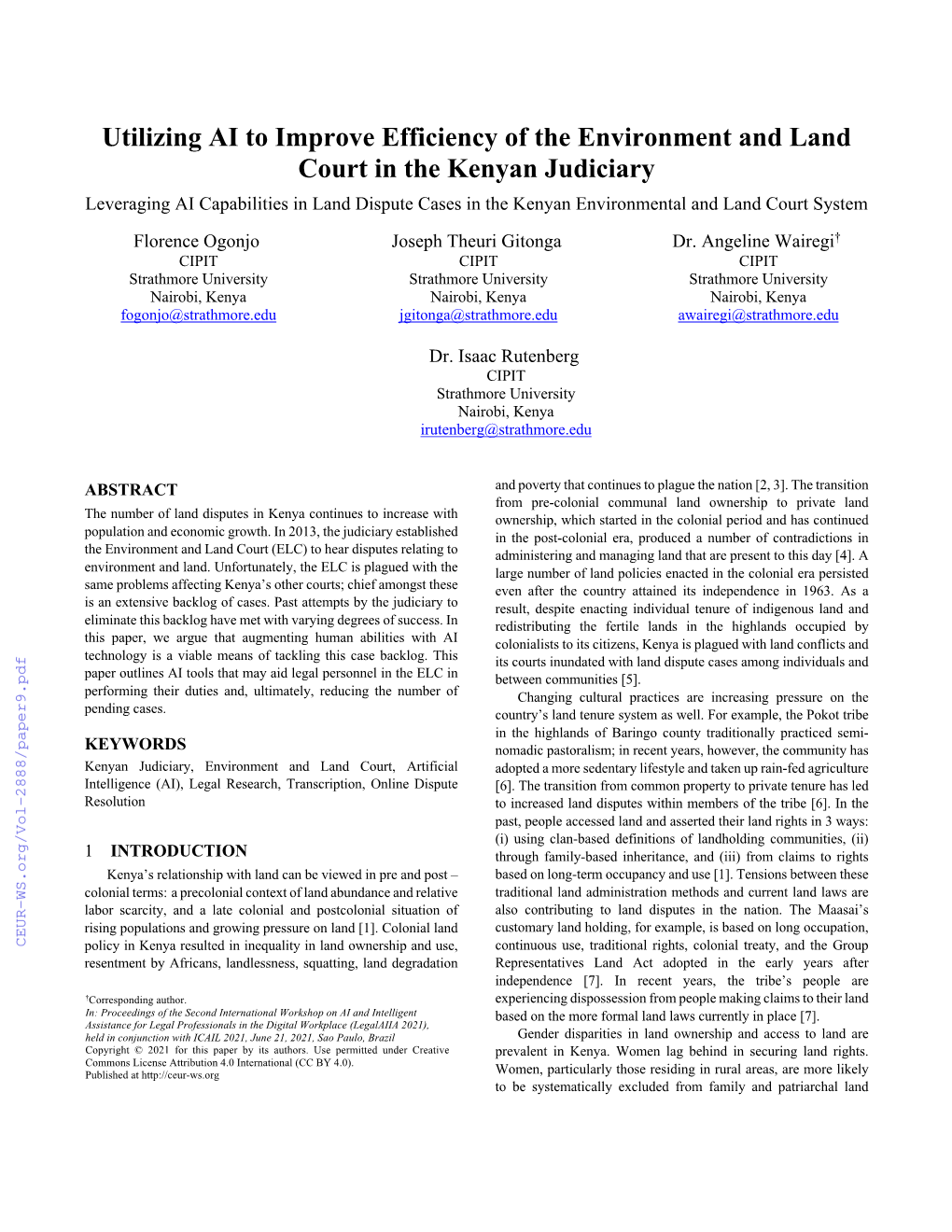 Utilizing AI to Improve Efficiency of the Environment and Land Court in The