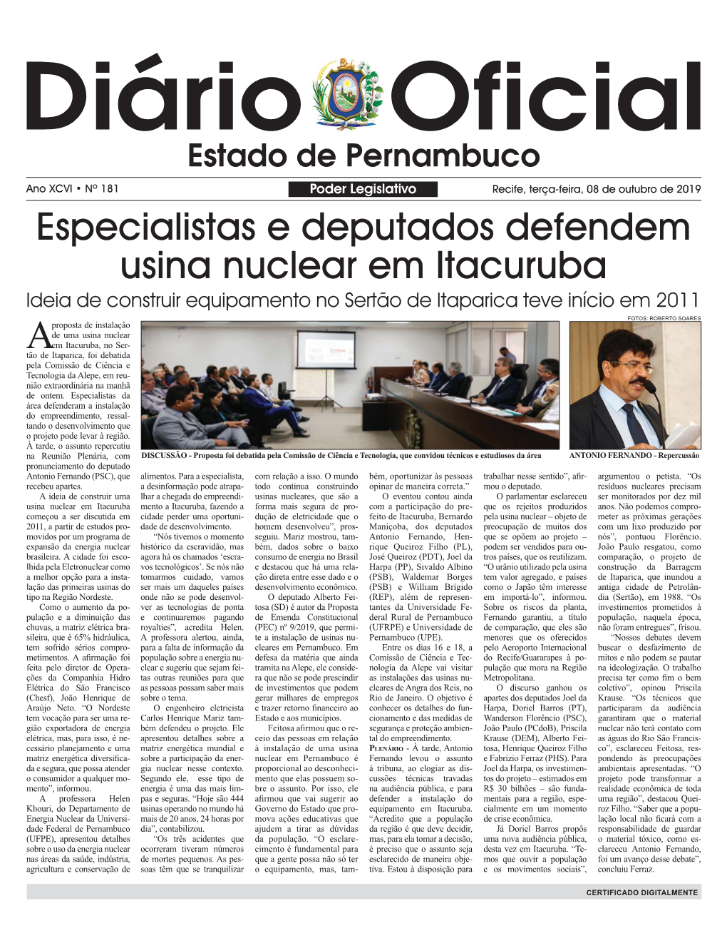 Especialistas E Deputados Defendem Usina Nuclear Em Itacuruba