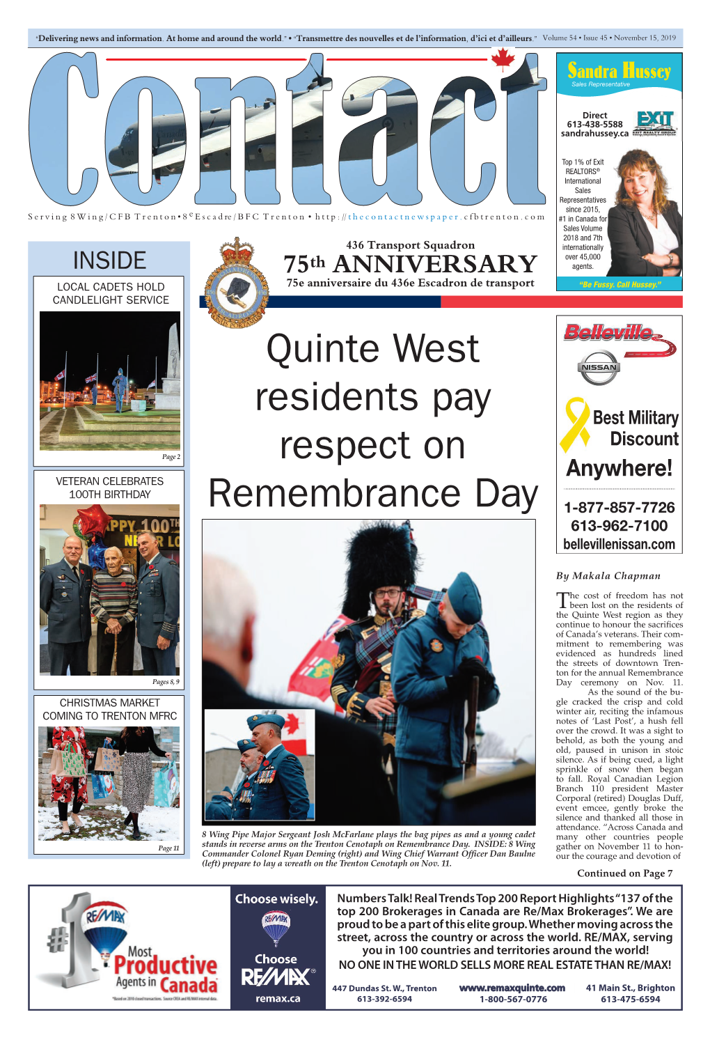 Quinte West Residents Pay Respect on Remembrance