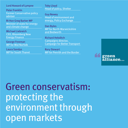 Green Conservatism: Protecting the Environment Through Open Markets