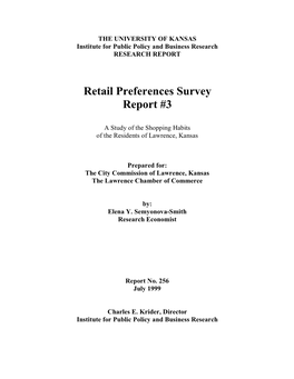 Retail Preferences Survey Report #3