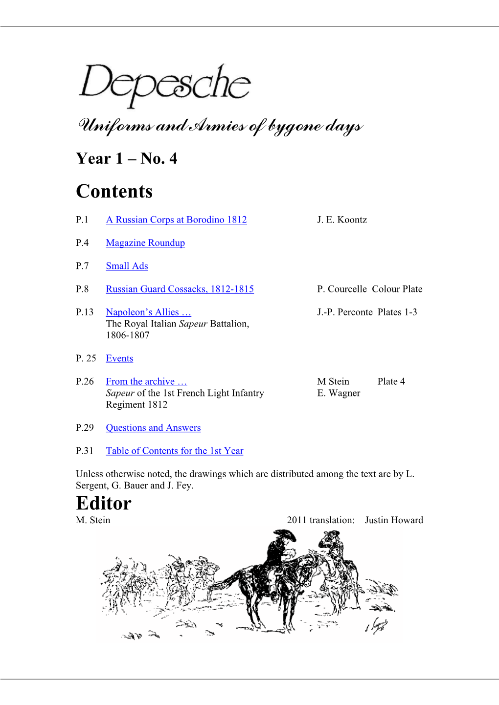 Uniforms and Armies of Bygone Days Contents Editor