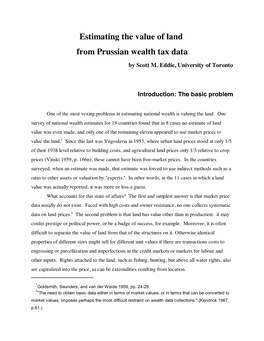 Estimating the Value of Land from Prussian Wealth Tax Data by Scott M