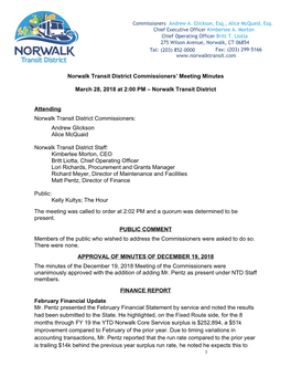 Norwalk Transit District Attending Norwa