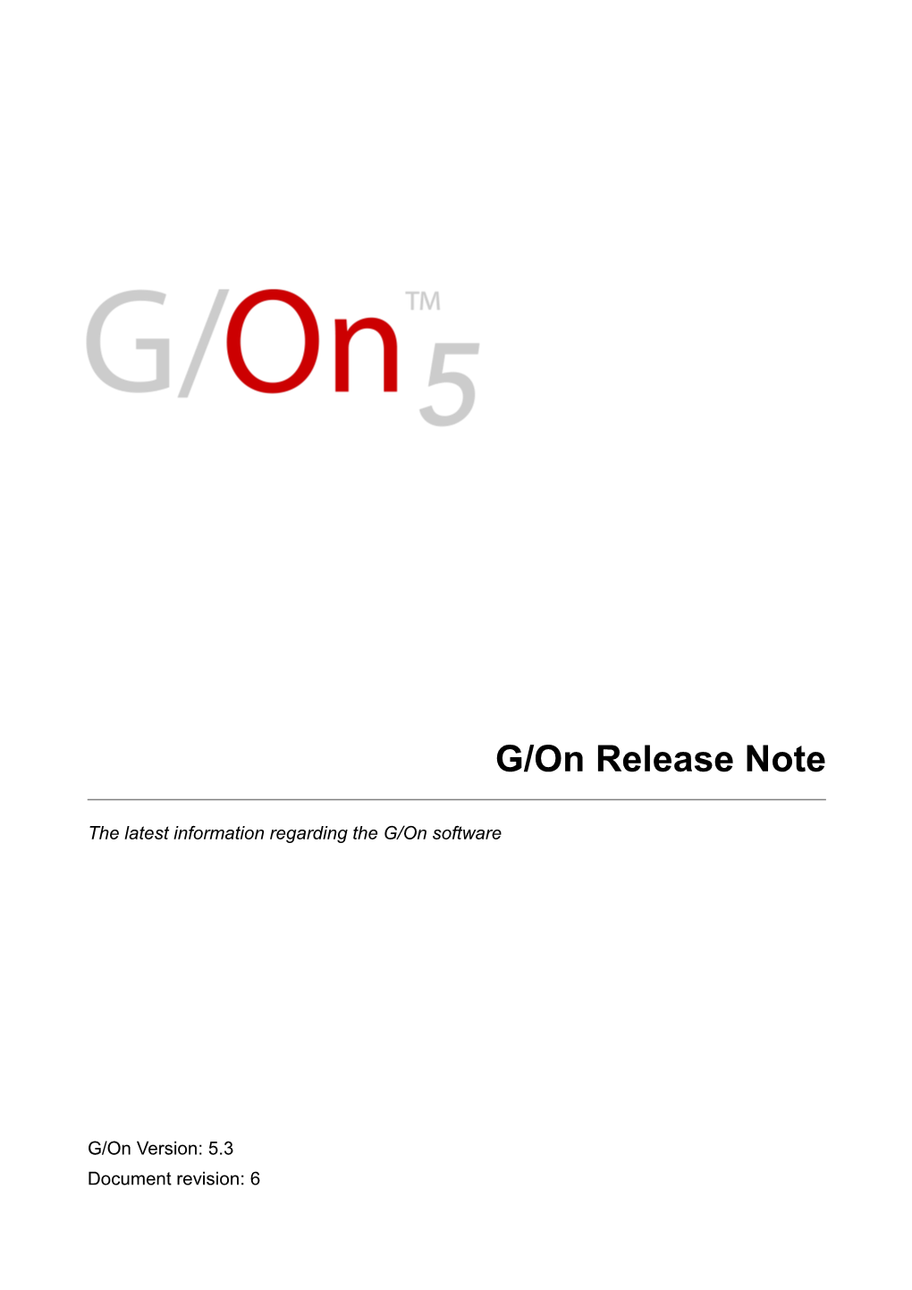 G/On Release Note