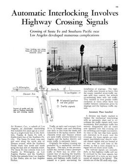 Automatic Interlocking Involves Highway Crossing Signals
