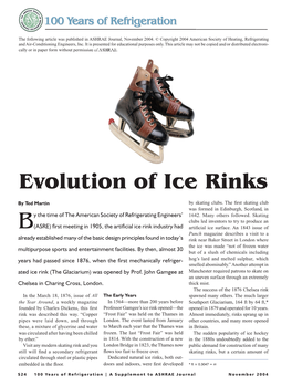 Evolution of Ice Rinks