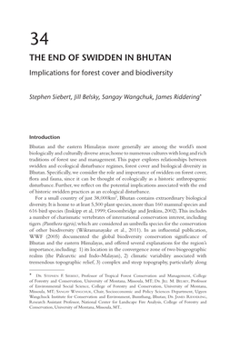 THE END of SWIDDEN in BHUTAN Implications for Forest Cover and Biodiversity