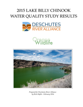2015 Lake Billy Chinook Water Quality Study Results
