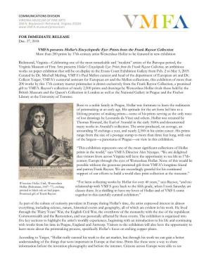 VMFA Presents Hollar's Encyclopedic Eye: Prints from the Frank Raysor