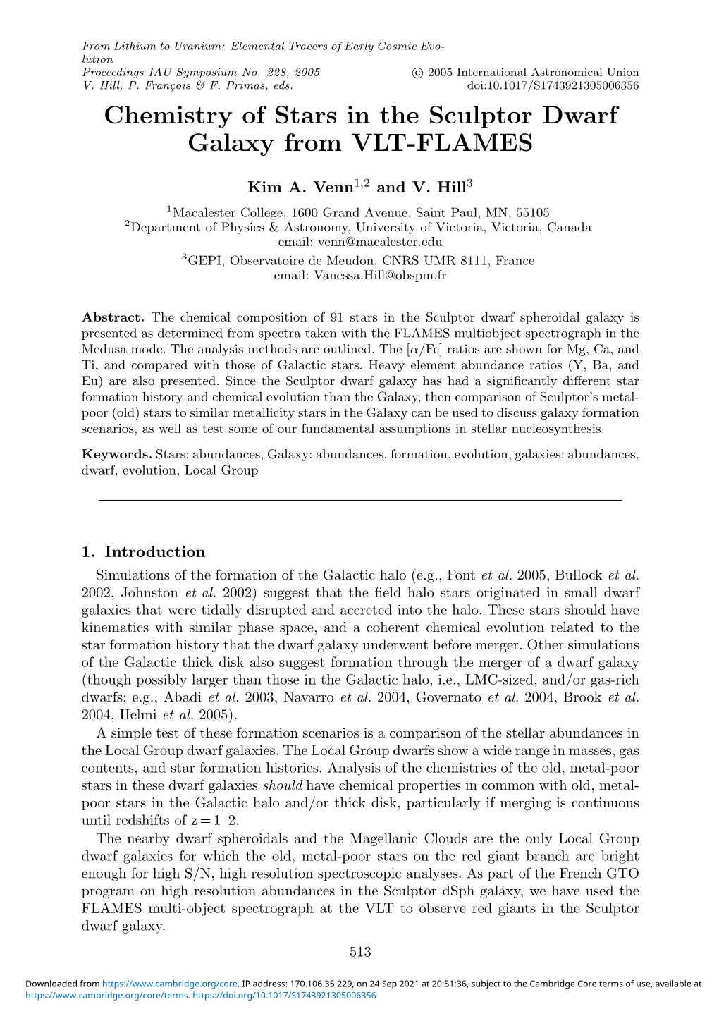 Chemistry of Stars in the Sculptor Dwarf Galaxy from VLT-FLAMES