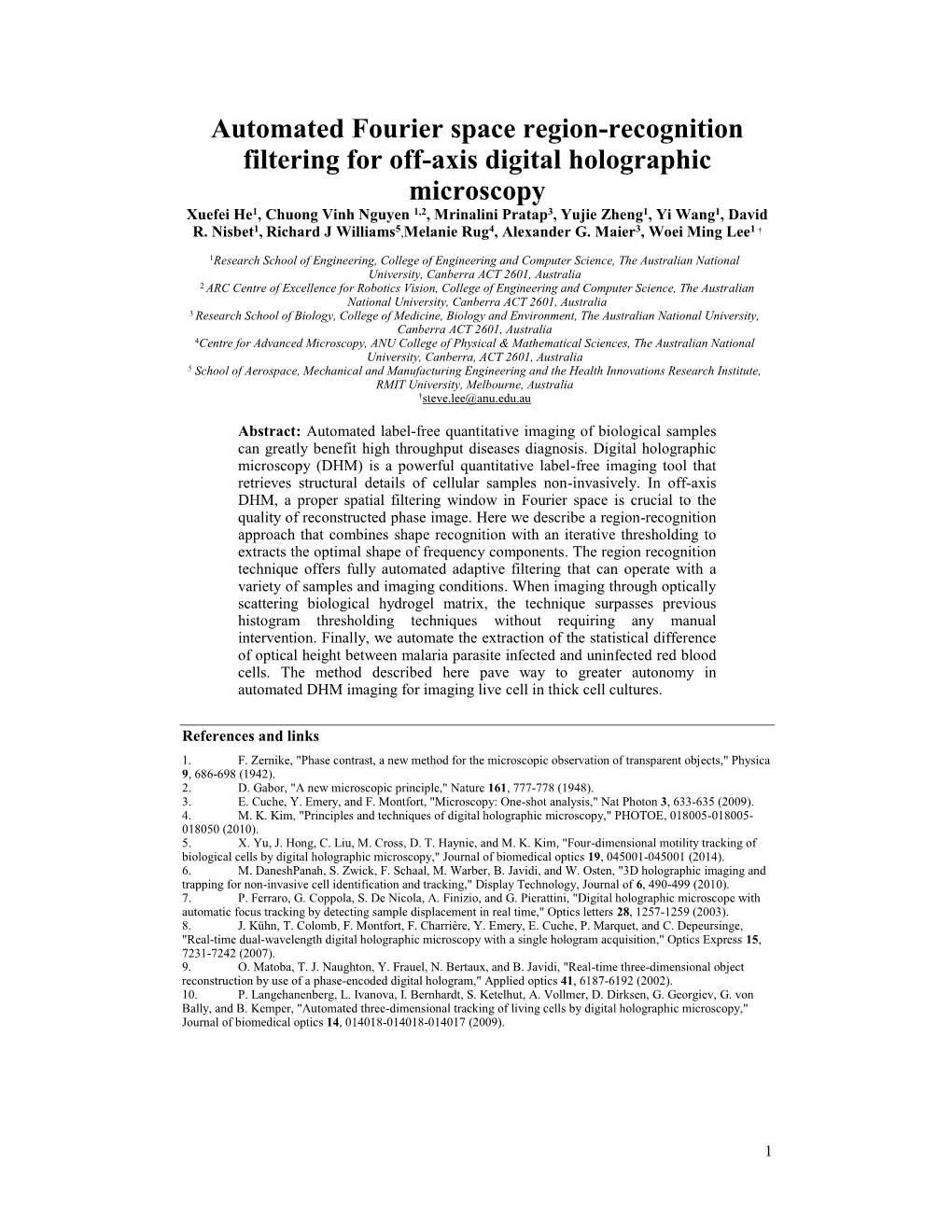 Automated Fourier Space Region-Recognition Filtering for Off