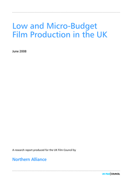Low and Micro-Budget Film Production in the UK