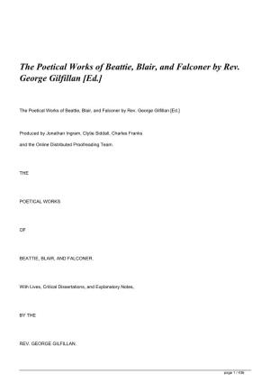 The Poetical Works of Beattie, Blair, and Falconer by Rev. George Gilfillan [Ed.]