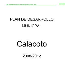 Plan De Desarrollo Municpal 2008-2012