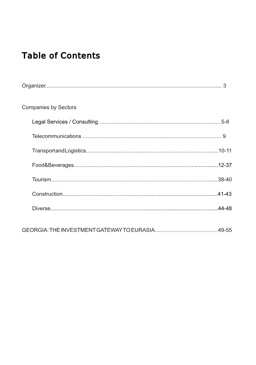 Table of Contents