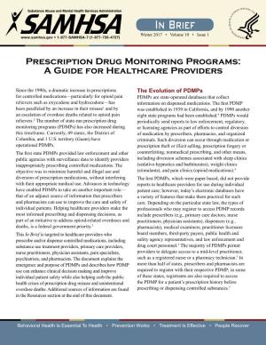 In Brief, Prescription Drug Monitoring Programs: a Guide for Healthcare Providers