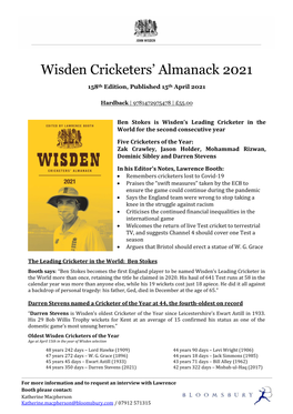 Wisden Cricketers' Almanack 2021