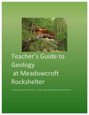 Teacher's Guide to Geology at Meadowcroft Rockshelter