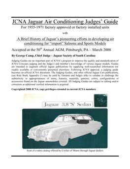 JCNA Jaguar Air Conditioning Judges' Guide